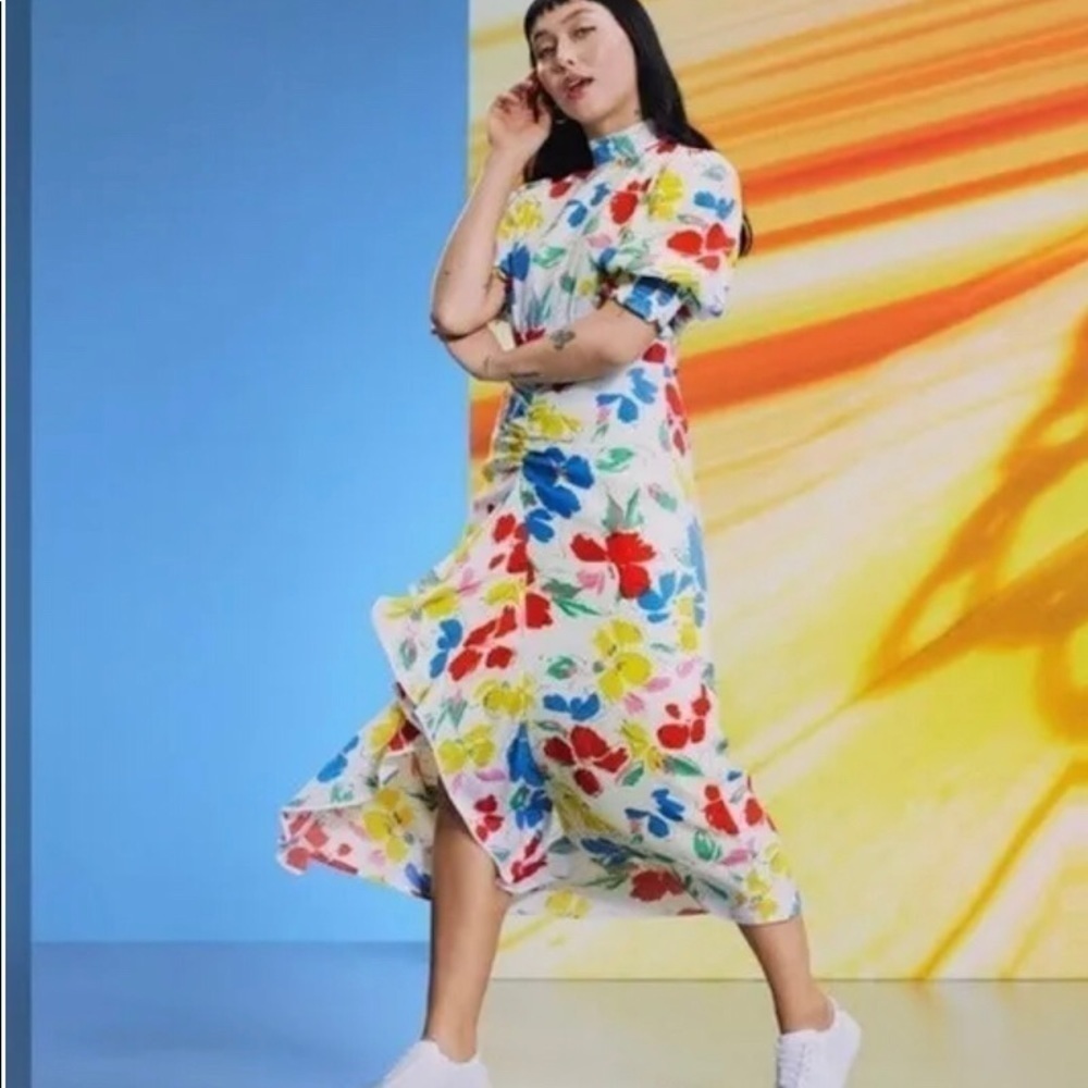 RIXO White floral dress maxi size 6 NWT